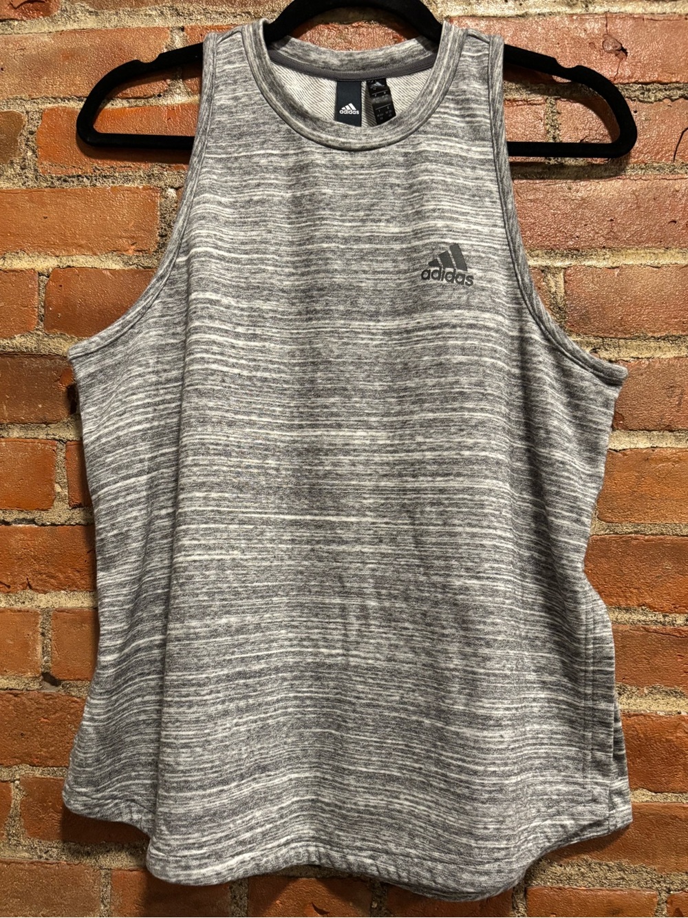 adidas Grey Space-Dye Athletic Tank Top